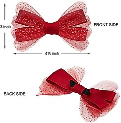 Dogs & Cats & Co. Polyester Safety Breakaway Classic Chiffon Bowtie with Bell Cat Collar, Fiery Red, One Size: 13-in neck, 3/8-in wide slide 2 of 4