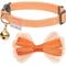 Show in main carousel: Dogs & Cats & Co. Polyester Safety Breakaway Classic Chiffon Bowtie with Bell Cat Collar, Peach, One Size: 13-in neck, 3/8-in wide slide 2 of 5