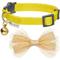 Show in main carousel: Dogs & Cats & Co. Polyester Safety Breakaway Classic Chiffon Bowtie with Bell Cat Collar, Vibrant Yellow, One Size: 13-in neck, 3/8-in wide slide 2 of 5