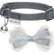 Show in main carousel: Dogs & Cats & Co. Polyester Safety Breakaway Classic Chiffon Bowtie with Bell Cat Collar, Wild Dove, One Size: 13-in neck, 3/8-in wide slide 2 of 5
