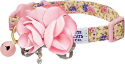 Dogs & Cats & Co. Polyester Safety Breakaway with Bell Cat Collar, Floral Beige, One Size: 13-in neck, 3/8-in wide