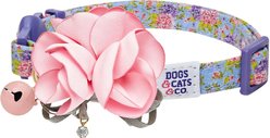 Dogs & Cats & Co. Polyester Safety Breakaway with Bell Cat Collar, Floral Lavender, One Size: 13-in neck, 3/8-in wide