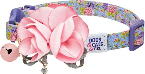 Show full view: Dogs & Cats & Co. Polyester Safety Breakaway with Bell Cat Collar, Floral Lavender, One Size: 13-in neck, 3/8-in wide slide 1 of 4