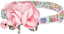 Dogs & Cats & Co. Polyester Safety Breakaway with Bell Cat Collar, Floral Turquoise, One Size: 13-in neck, 3/8-in wide