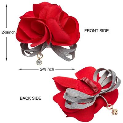 Show full view: Dogs & Cats & Co. Polyester Safety Breakaway with Bell Cat Collar, Poppy Flower Light Grey, One Size: 13-in neck, 3/8-in wide slide 4 of 4