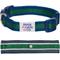Show in main carousel: Dogs & Cats & Co. Polyester Stripes Soft Padded Multi-Use Cover Dog Collar, Navy/Green, Medium: 20-in neck, 3/4-in wide slide 1 of 8