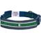 Show in main carousel: Dogs & Cats & Co. Polyester Stripes Soft Padded Multi-Use Cover Dog Collar, Navy/Green, Medium: 20-in neck, 3/4-in wide slide 4 of 8