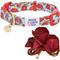 Show in main carousel: Dogs & Cats & Co. Poppy Flower with Red Flower Accessory Polyester Dog Collar, Turquoise, Large: 26-in neck, 1-in wide slide 3 of 7