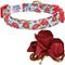 Show in main carousel: Dogs & Cats & Co. Poppy Flower with Red Flower Accessory Polyester Dog Collar, Turquoise, Medium: 20-in neck, 3/4-in wide slide 4 of 7