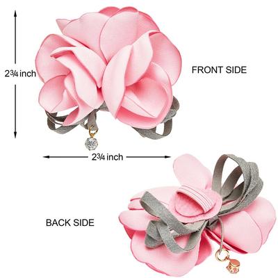 Show full view: Dogs & Cats & Co. Red Flower AccessoryFloral Design Polyester Dog Collar, Beige & Pink, Large: 26-in neck, 1-in wide slide 6 of 8