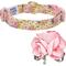 Show in main carousel: Dogs & Cats & Co. Red Flower AccessoryFloral Design Polyester Dog Collar, Beige & Pink, Small: 16-in neck, 5/8-in wide slide 5 of 8