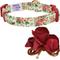 Show in main carousel: Dogs & Cats & Co. Red Flower AccessoryFloral Design Polyester Dog Collar, Beige & Red, Medium: 20-in neck, 3/4-in wide slide 5 of 8