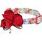 Show in main carousel: Dogs & Cats & Co. Red Flower AccessoryFloral Design Polyester Dog Collar, Turquoise, Large: 26-in neck, 1-in wide slide 1 of 8