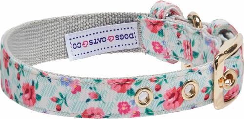 Show full view: Dogs & Cats & Co. Rose Flower Polyester Dog Collar, Ashy Beige, Large: 20.5-in neck, 1-in wide slide 5 of 8