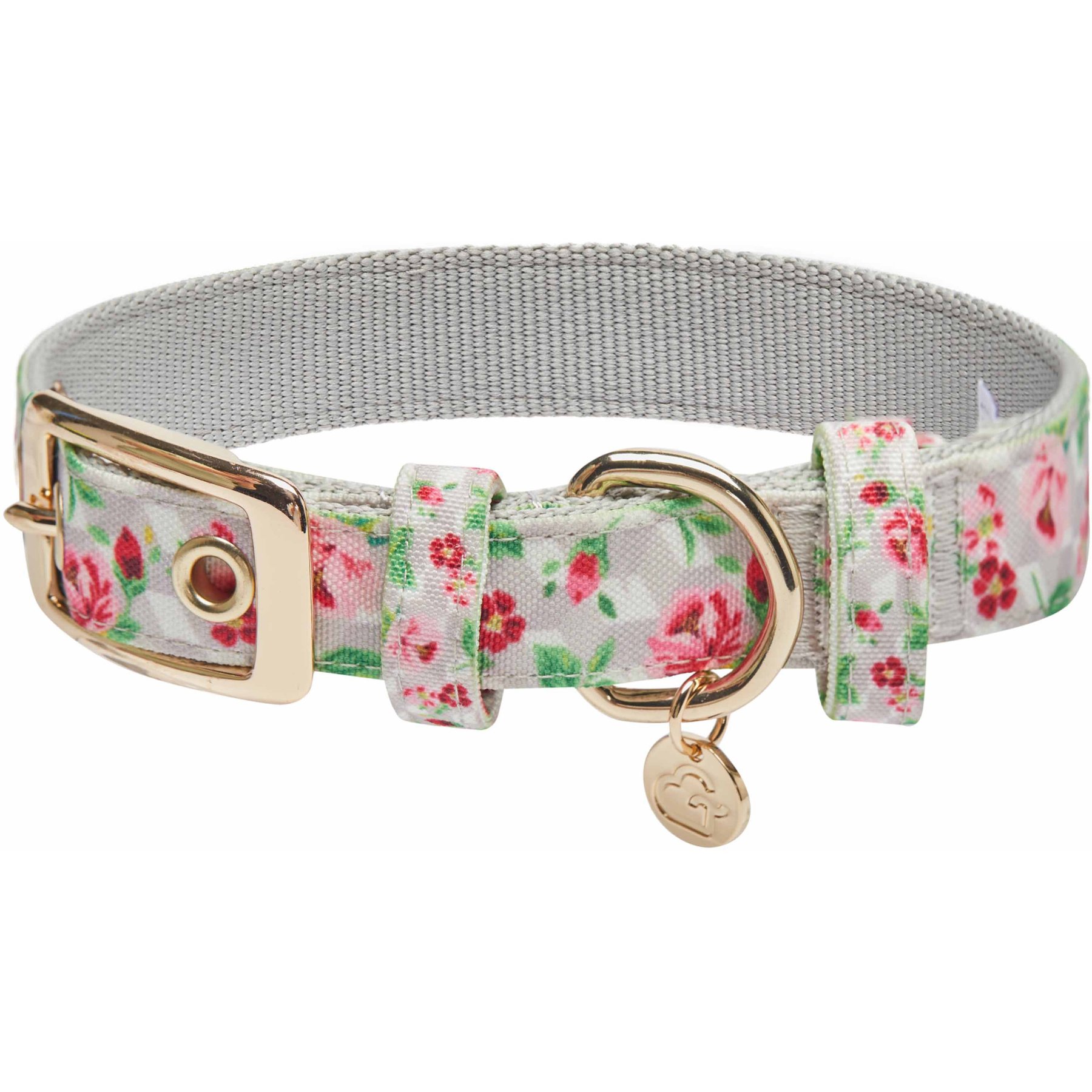 Dogs & Cats & Co. Rose Flower Polyester Dog Collar, Creamy Beige, Large: 20.5-in neck, 1-in wide