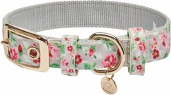 Dogs & Cats & Co. Rose Flower Polyester Dog Collar, Creamy Beige, Medium: 16.5-in neck, 3/4-in wide