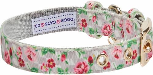 Show full view: Dogs & Cats & Co. Rose Flower Polyester Dog Collar, Creamy Beige, Small: 12.5-in neck, 5/8-in wide slide 4 of 7