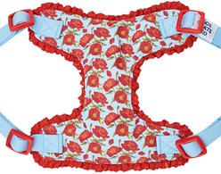 Dogs & Cats & Co. Soft Fabric Adjustable Comfortable Fit Vest Dog Harness, Poppy Flower Turquoise, Large: 29 to 38.5 -in chest slide 2 of 7