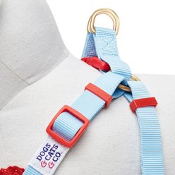 Dogs & Cats & Co. Soft Fabric Adjustable Comfortable Fit Vest Dog Harness, Poppy Flower Turquoise, Small: 17.5 to 21-in chest slide 2 of 7