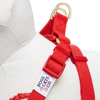 Show full view: Dogs & Cats & Co. Soft Fabric with Adjustable Red Straps Vest Dog Harness, Balloon Flower Beige, Small: 17.5 to 21-in chest slide 5 of 7