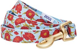 Dogs & Cats & Co. Spring Blossom Polyester Dog Leash, Poppy Flower Turquoise, Medium: 5-ft long, 5/8-in wide