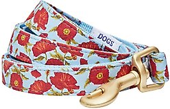 Dogs & Cats & Co. Spring Blossom Polyester Dog Leash, Poppy Flower Turquoise, Small: 5-ft long, 3/4-in wide