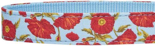 Show full view: Dogs & Cats & Co. Spring Blossom Polyester Dog Leash, Poppy Flower Turquoise, Small: 5-ft long, 3/4-in wide slide 3 of 4