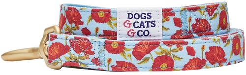 Show full view: Dogs & Cats & Co. Spring Blossom Polyester Dog Leash, Poppy Flower Turquoise, Small: 5-ft long, 3/4-in wide slide 2 of 4