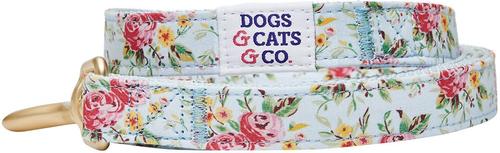 Show full view: Dogs & Cats & Co. Spring Blossom Polyester Dog Leash, Turquoise, Large: 4-ft long, 1-in wide slide 2 of 4