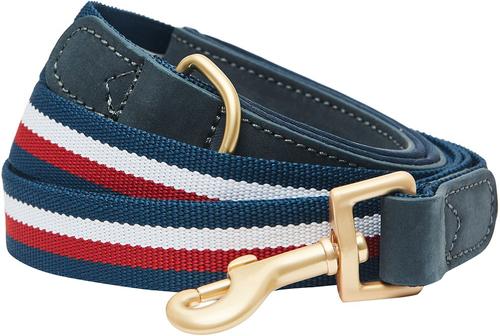 Show full view: Dogs & Cats & Co. Tricolor Striped Suede Leather & Polyester Dog Leash, Navy Blue, Large: 6-ft long, 1-in wide slide 1 of 4