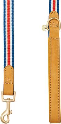 Show full view: Dogs & Cats & Co. Tricolor Striped Suede Leather & Polyester Dog Leash, Taupe, Medium: 6-ft long, 3/4-in wide slide 3 of 4