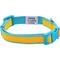 Show in main carousel: Dogs & Cats & Co. Vibrant Striped Polyester Dog Collar, Solar Yellow & Capri Blue, Medium: 20-in neck, 3/4-in wide slide 4 of 6