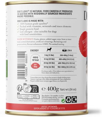 Show full view: Dog's Love Super Premium Natural Single Protein Limited Ingredient Adult Classic Beef Canned Dog Food, 14.1-oz can, 6 count slide 3 of 10