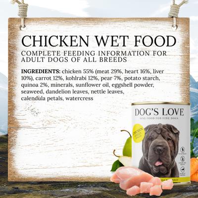 Show full view: Dog's Love Super Premium Natural Single Protein Limited Ingredient Adult Classic Chicken Canned Dog Food, 14.1-oz can, 6 count slide 6 of 10