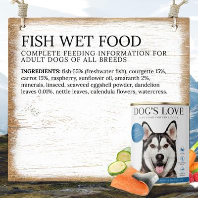 Show full view: Dog's Love Super Premium Natural Single Protein Limited Ingredient Adult Classic Fish Canned Dog Food, 14.1-oz can, 6 count slide 6 of 10