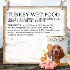Dog's Love Super Premium Natural Single Protein Limited Ingredient Adult Classic Turkey Canned Dog Food, 14.1-oz can, 6 count slide 2 of 9