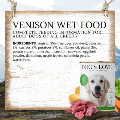 Show full view: Dog's Love Super Premium Natural Single Protein Limited Ingredient Adult Classic Venison Canned Dog Food, 14.1-oz can, 6 count slide 6 of 11