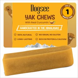 Dogsee Himalayan Yak Cheese with Turmeric/Curcumin Dog Chew Treats, Monster, 1 count