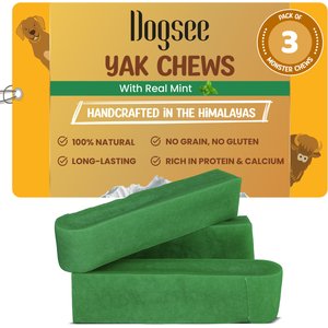 Dogsee Himalayan Yak Cheese X-Large Mint Flavor Natural Dog Chews, 3 count