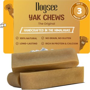 Dogsee Original Himalayan Yak Cheese Dog Chew Treats, Monster, 3 count