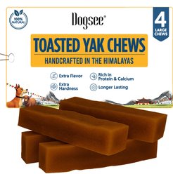 Dogsee Toasted Himalayan Yak Cheese Large Natural Dog Chew, 4 count
