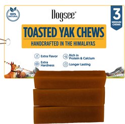 Dogsee Toasted Himalayan Yak Cheese Medium Natural Dog Chews, 3 count