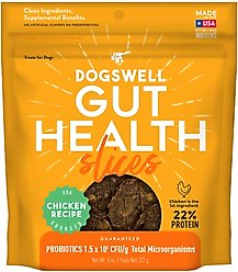 Dogswell Gut Health Slices Chicken Functional Soft & Chewy Dog Treats, 8-oz bag