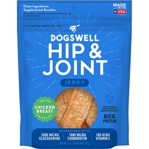 Dogswell Hip & Joint Jerky Chicken Recipe Grain-Free Dog Treats, 4-oz bag