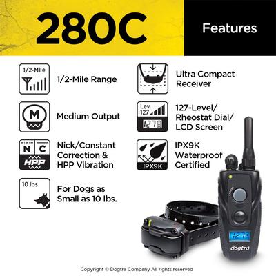 Show full view: Dogtra 280C Dog Training Collar System, Black slide 4 of 12