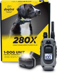 Dogtra 280X 1/2 Mile IPX9K Waterproof Vibration & Tone Remote Dog Training Collar, Black, 10-in neck, 3/4-in wide