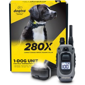 Dogtra 280X 1/2 Mile IPX9K Waterproof Vibration & Tone Remote Dog Training Collar, Black, 10-in neck, 3/4-in wide