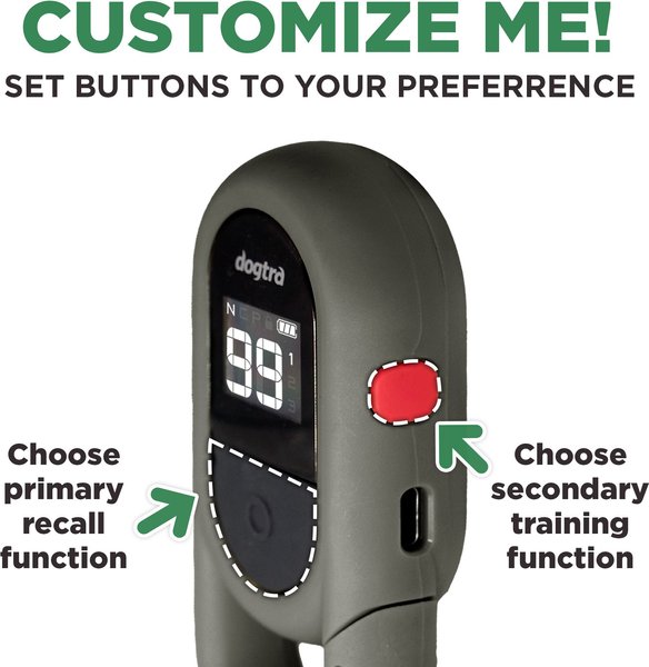 Show full view: Dogtra CUE Gen 2 Waterproof Vibration Customizable Remote Dog Training Collar, Grey slide 2 of 10
