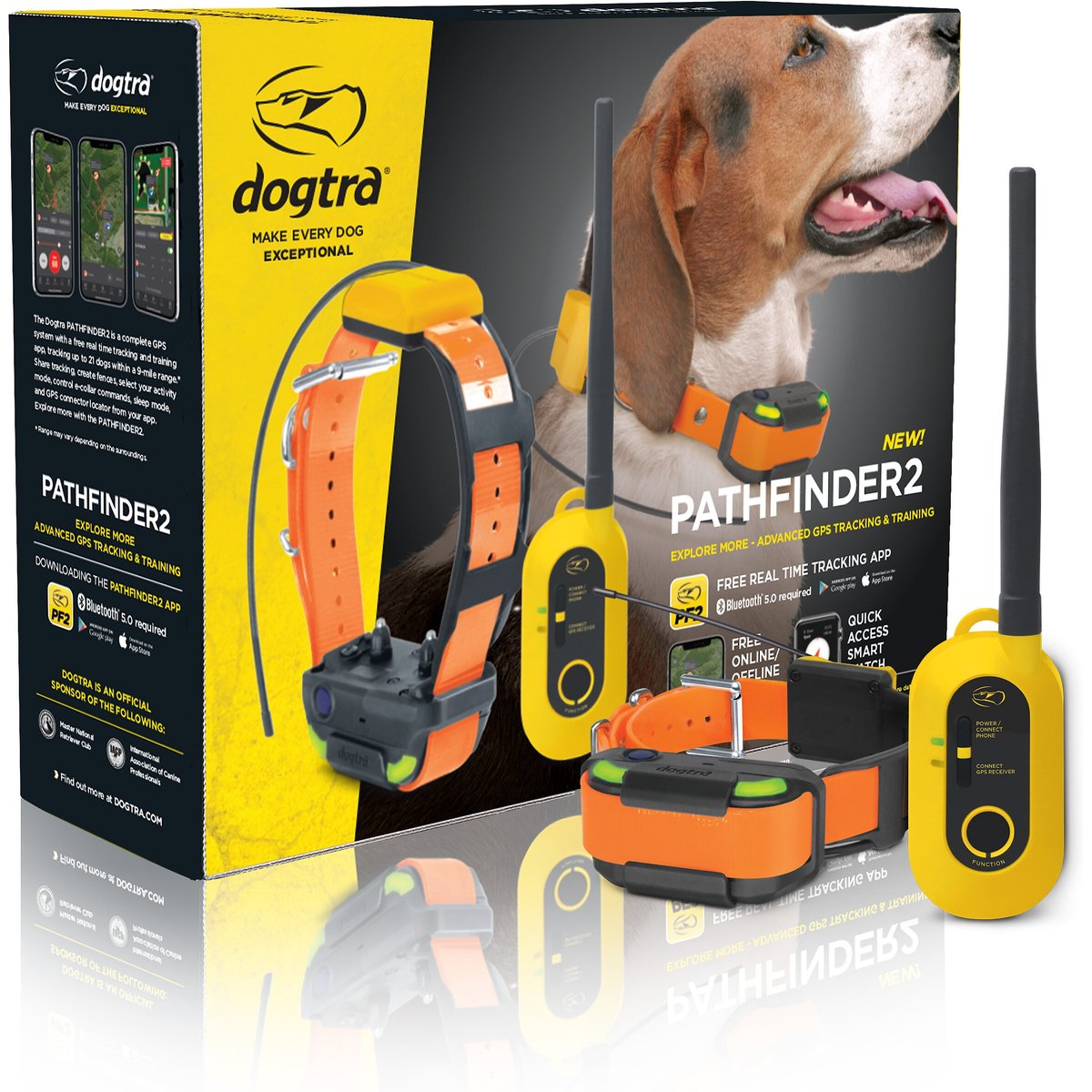 Dogtra Pathfinder 2 GPS & Dog Tracking Remote Training Collar System, Orange