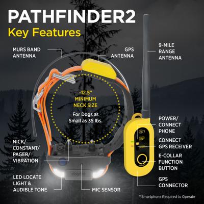 Show full view: Dogtra Pathfinder 2 GPS & Dog Tracking Remote Training Collar System, Orange slide 5 of 12